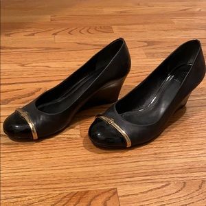 Tory Burch black 2.75” wedge heel